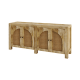 Aberdeen 4 Door Rattan Sideboard – side view | Oak & Loom Solid Wood Furniture