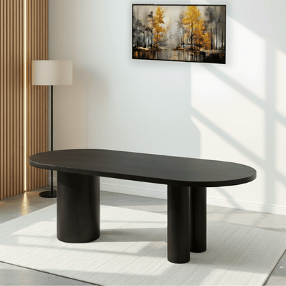 Bloomington Solid Wood Black Dining Table - Oak & Loom
