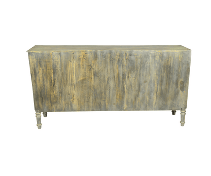 Brookfield Solid Mango Wood 4 Door Large Sideboard – back view | Oak & Loom Solid Wood Furniture