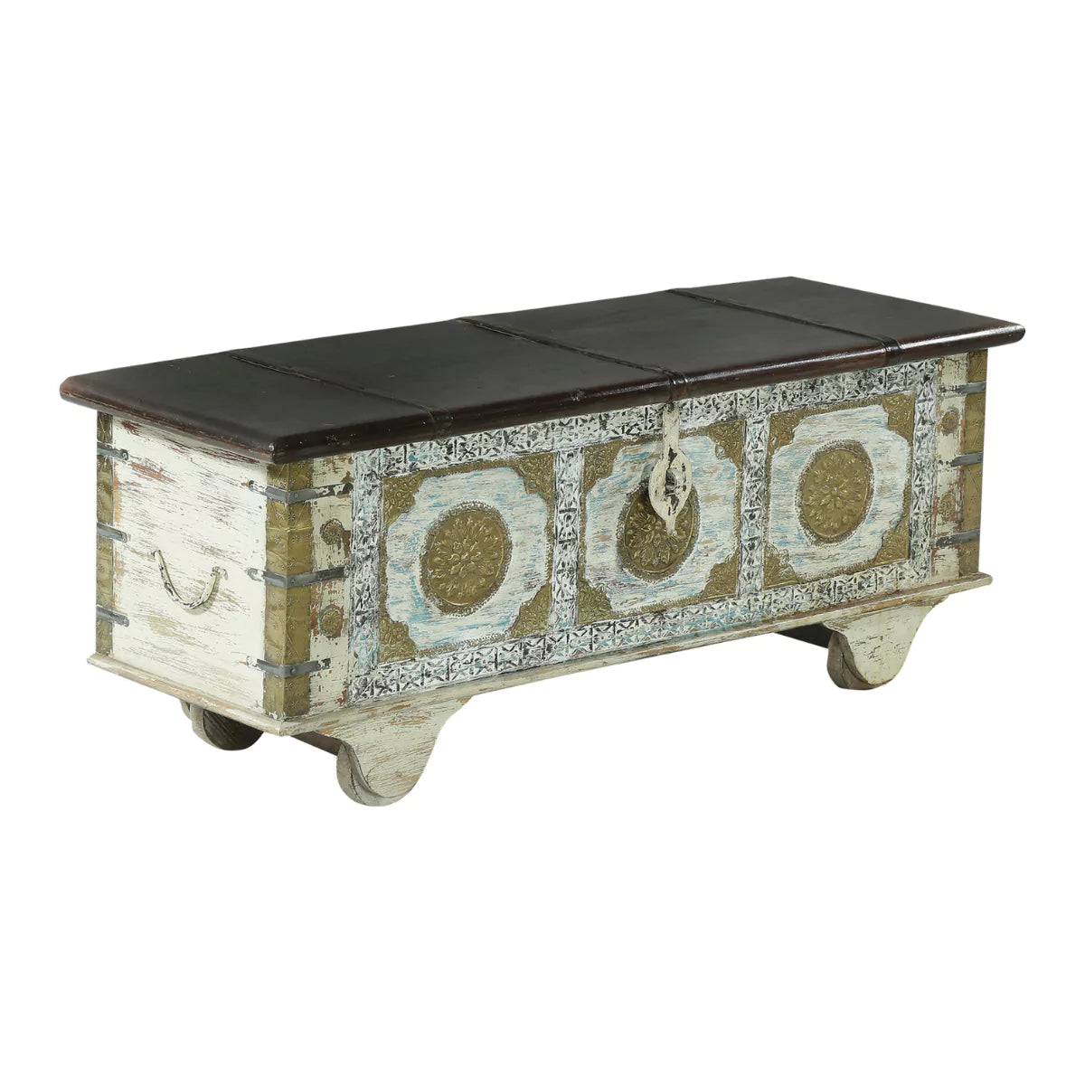 Charleston Rustic Vintage Handcrafted Large Distressed Wooden Trunk