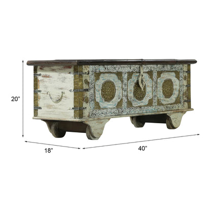 Charleston Rustic Vintage Handcrafted Large Distressed Wooden Trunk