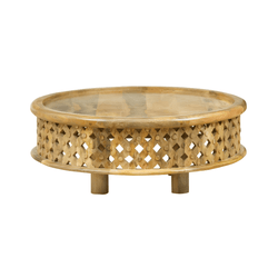 Claremont Solid Wood Round Coffee Table - Oak & Loom
