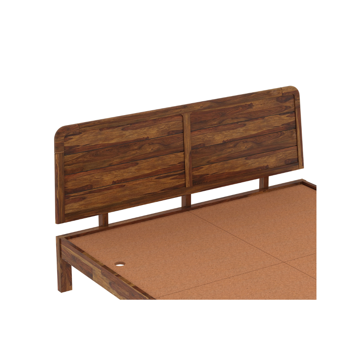 Wooden headboard on a white background