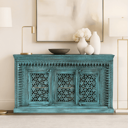 Manhattan Rustic Handcarved Sideboard – view 3 | Oak & Loom Solid Wood Furniture