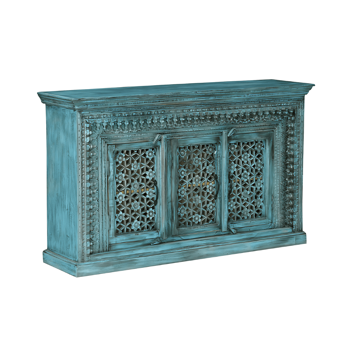Manhattan Rustic Handcarved Sideboard – detail view | Oak & Loom Solid Wood Furniture