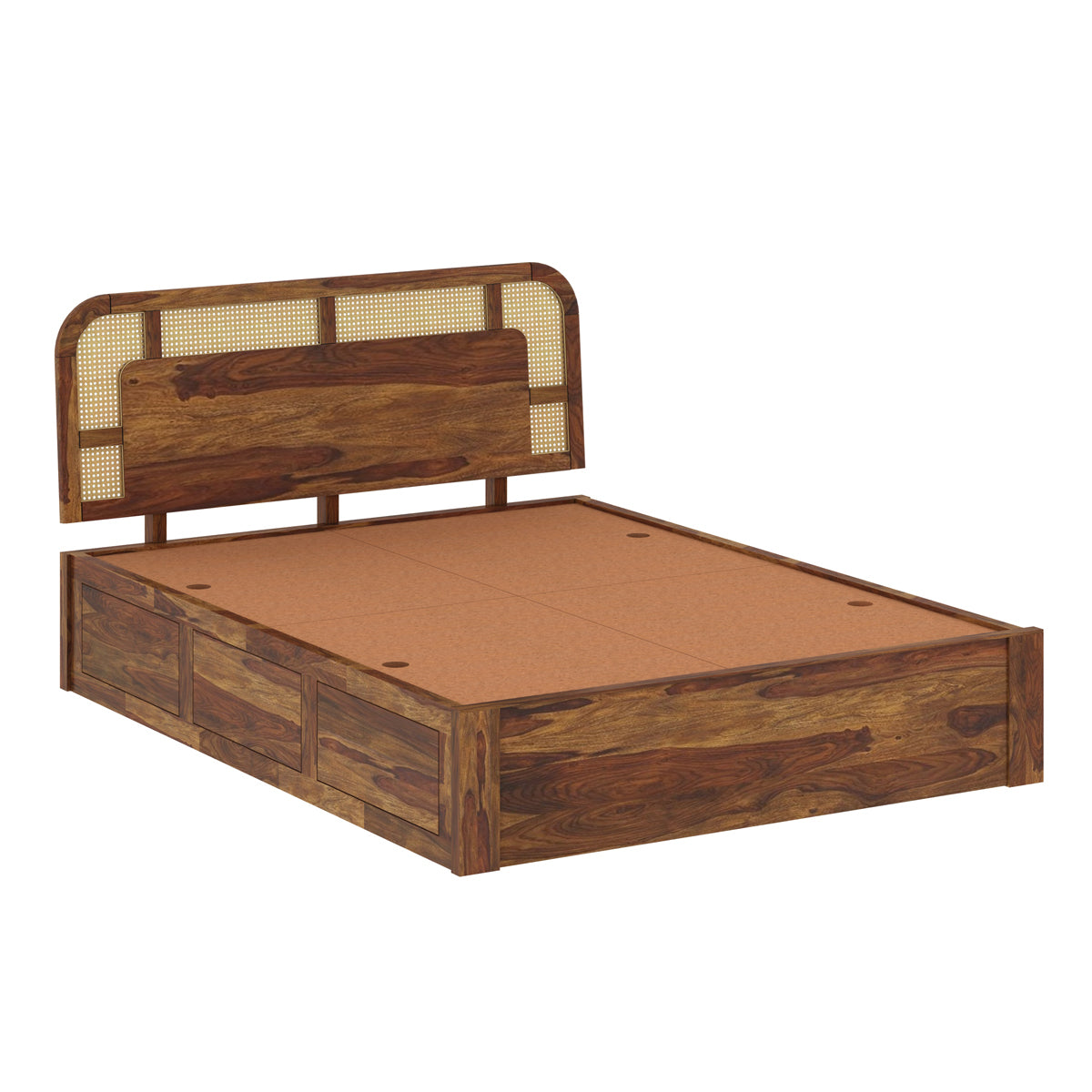 Marlborough Solid Wood Canning Headboard Bed Without Mattress