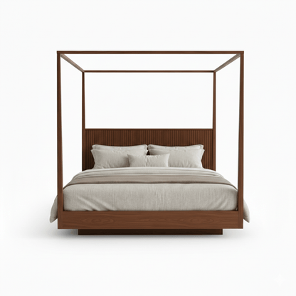 Orvane Low Profile Solid Wood Canopy Bed