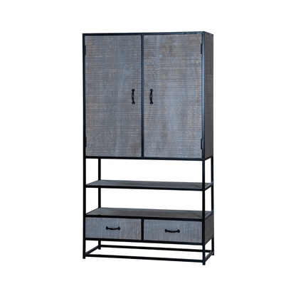 Ovela Rusic Tall Wide Wooden Storage Cabinet