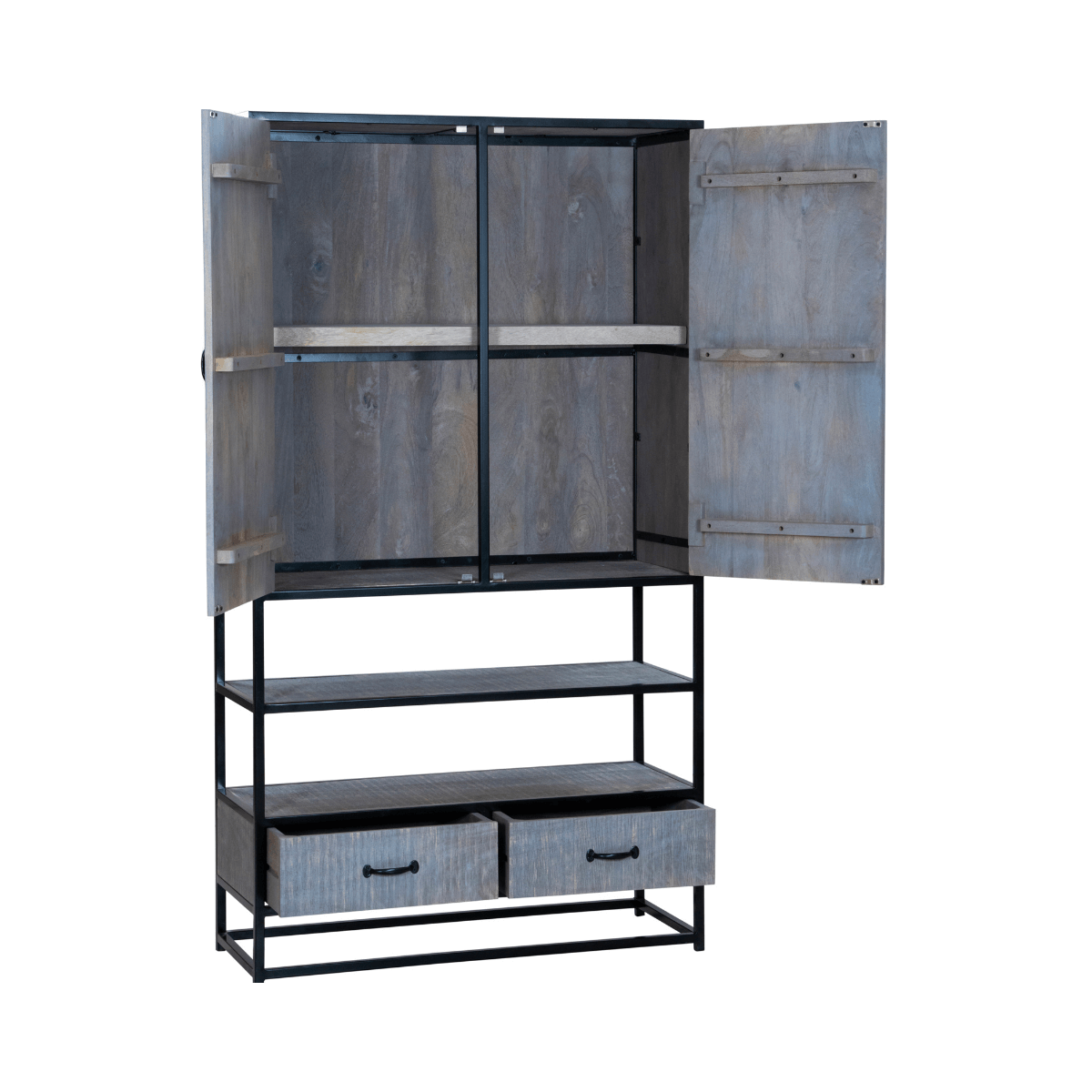 Ovela Rusic Tall Wide Wooden Storage Cabinet