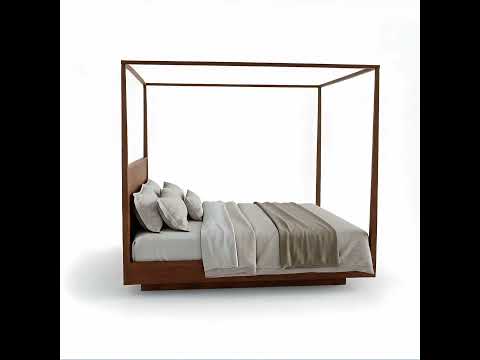 Orvane Low Profile Solid Wood Canopy Bed - 360 Degree Video