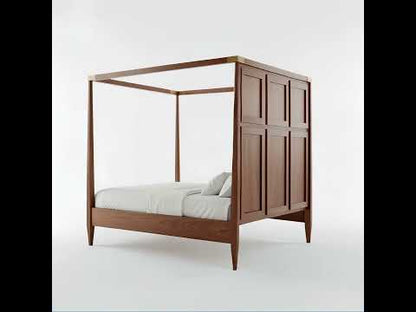 Valric Solid Wood Paneled Headboard Canopy Bed - 360 Video