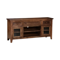 Sedona Modern Solid Wood TV Cabinet Teak Finish – isometric view | Oak & Loom Solid Wood Furniture