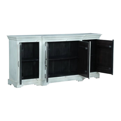 Sonoma White 4 Door Wooden Sideboard Distressed – side view | Oak & Loom Solid Wood Furniture