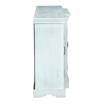 Sonoma White 4 Door Wooden Sideboard Distressed – detail view | Oak & Loom Solid Wood Furniture