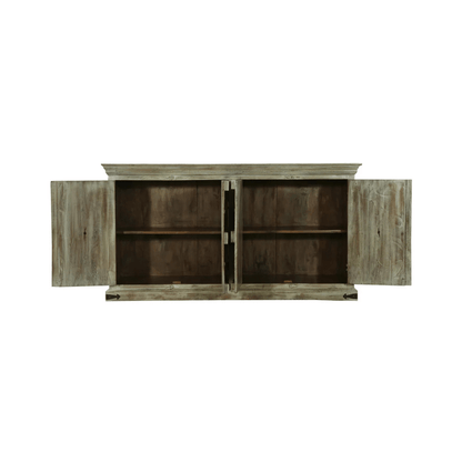 Taos Rustic Carved Wooden Sideboard – front view | Oak & Loom Solid Wood Furniture