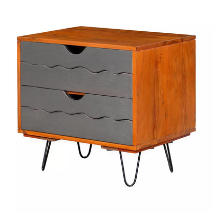 Vexlore Solid Wood Bedside Table with Drawers